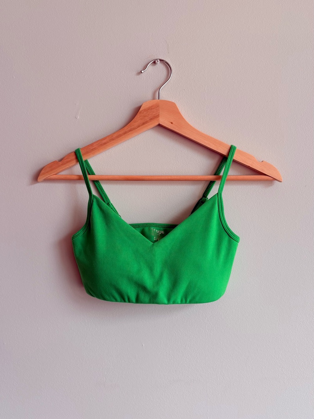 Green V-Neck Bra Top